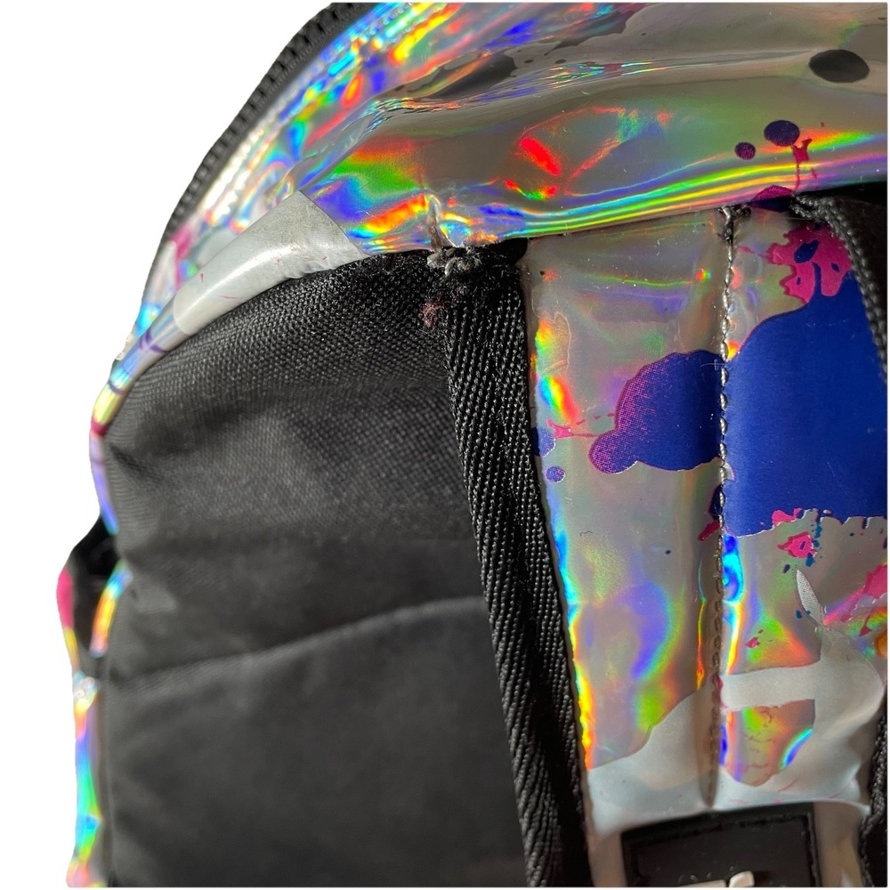 Justice Holographic Paint Splatter Backpack Girls School Bag Est. 2004 Exclusive - Picture 4 of 6